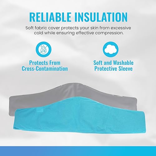 Vista 2 de ICEWRAPS Funda extra solo para paquete de hielo de arcilla terapéutica de 7 x 28 pulgadas, funda de tela suave reutilizable y lavable para paquetes