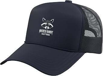 Raccoon Masked Bandit Society Member Cap Trucker Hat with Adjustable Mesh Back