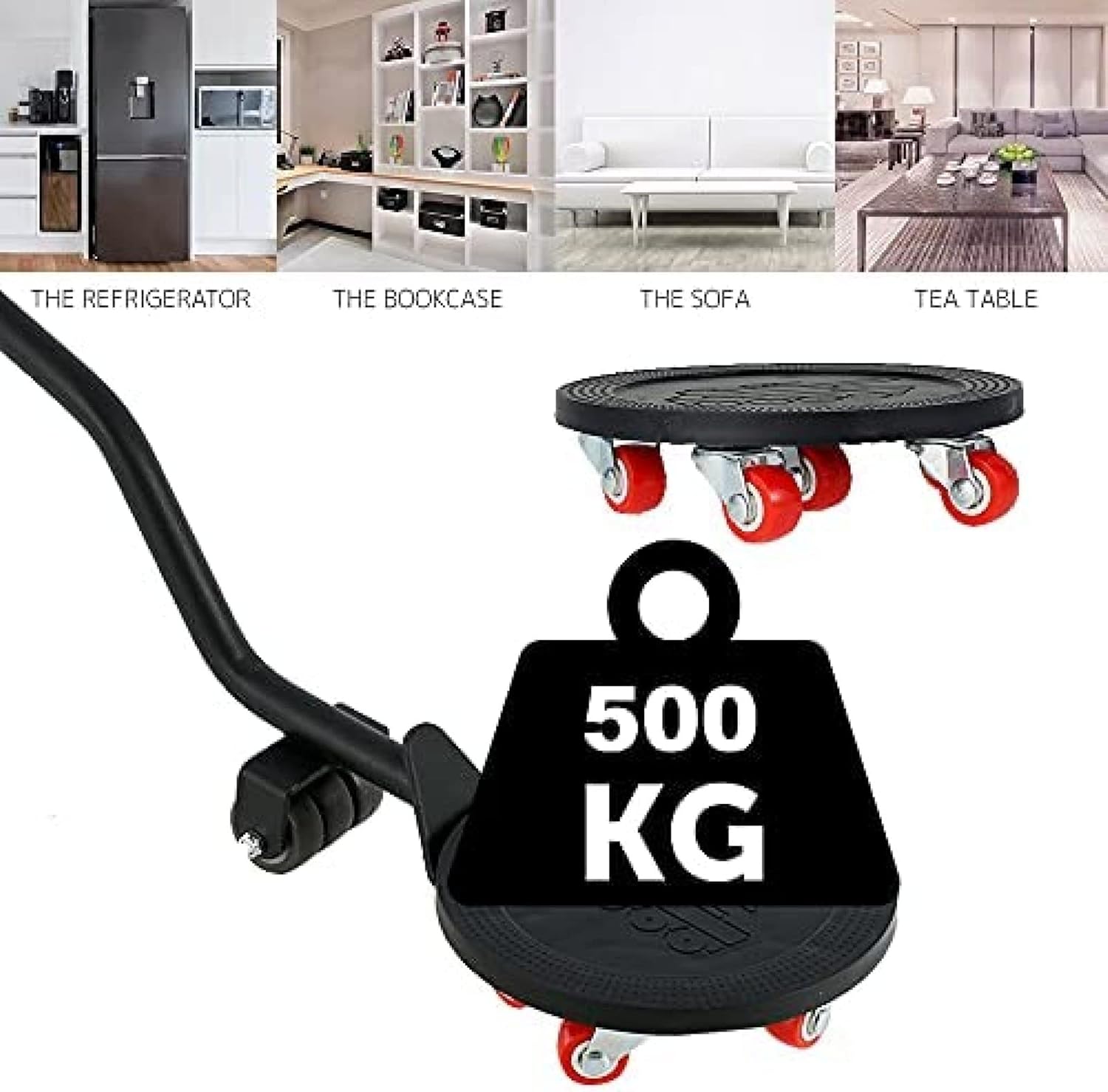 9 Packs Furniture Lift, Gear Lever, Furniture Slider Kit for Moving Heavy Duty Furniture, 500kg Load Capacity, 360° Rotation Wheels, Her Set