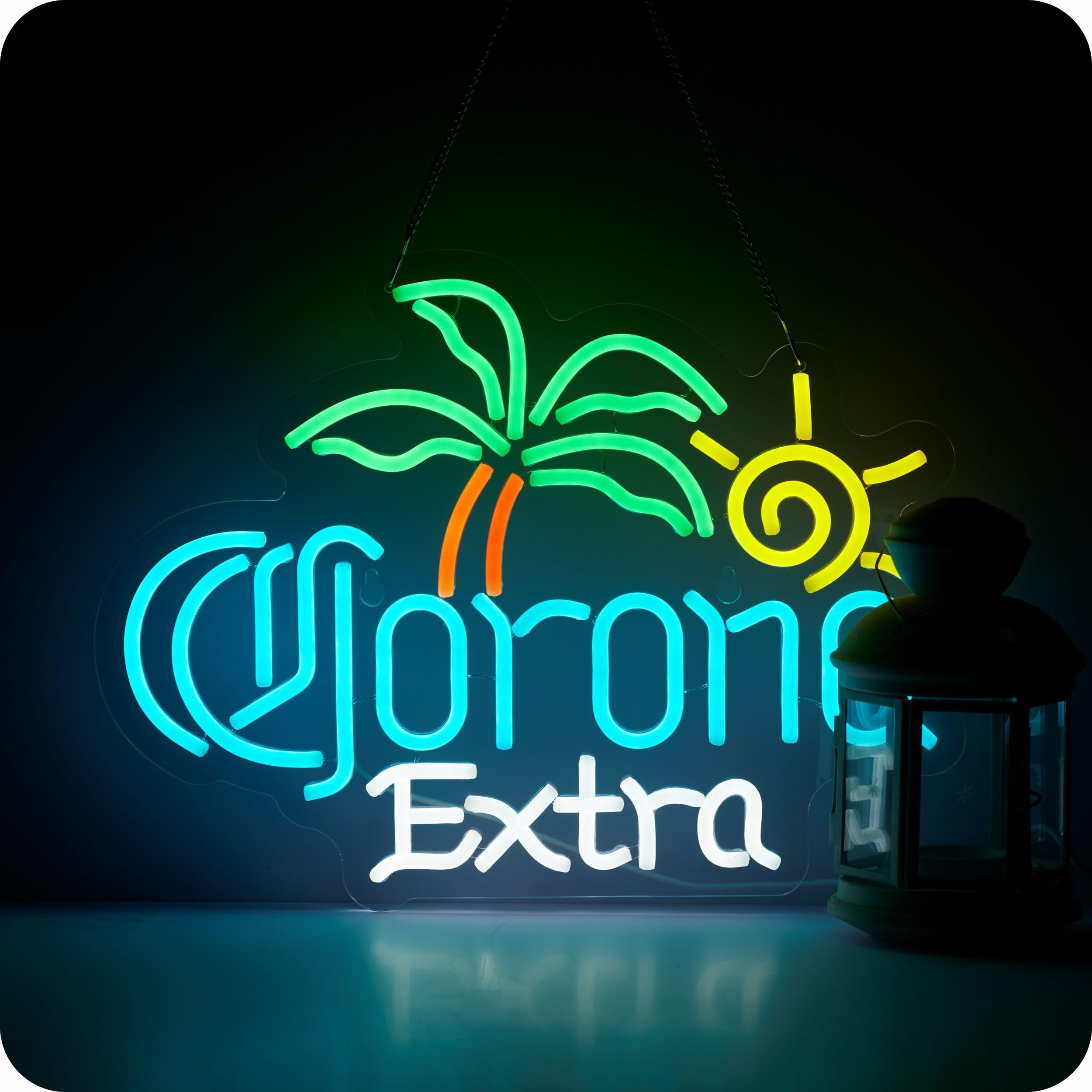 Palm Tree Coron Beer Neon Sign for Wall Decor Bar Light Up Signs Extra Beer LED Lights Man Cave Pub Store Party Club Gifts