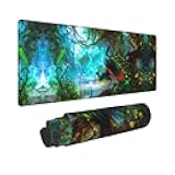 Two Peacocks in The Fairy Large Mouse Pad, 31.5x12 Inch Gaming Desk Mat, XXL Non-Slip Rubber Base Computer Pad with Durable Stitched Edges for Work and Play