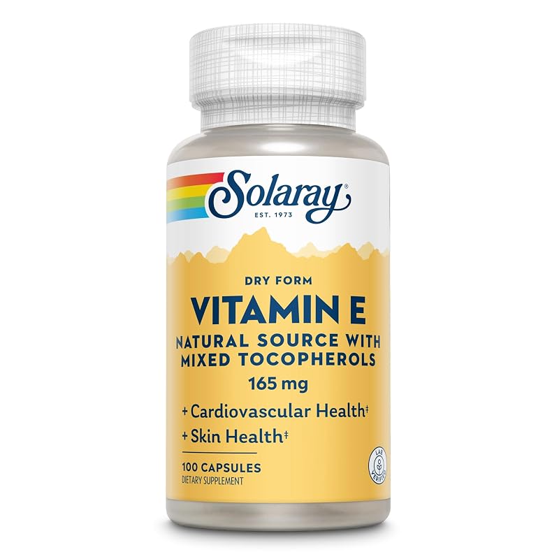 SOLARAY Vitamina E com tocoferóis mistos 200 UI, 100 cápsulas