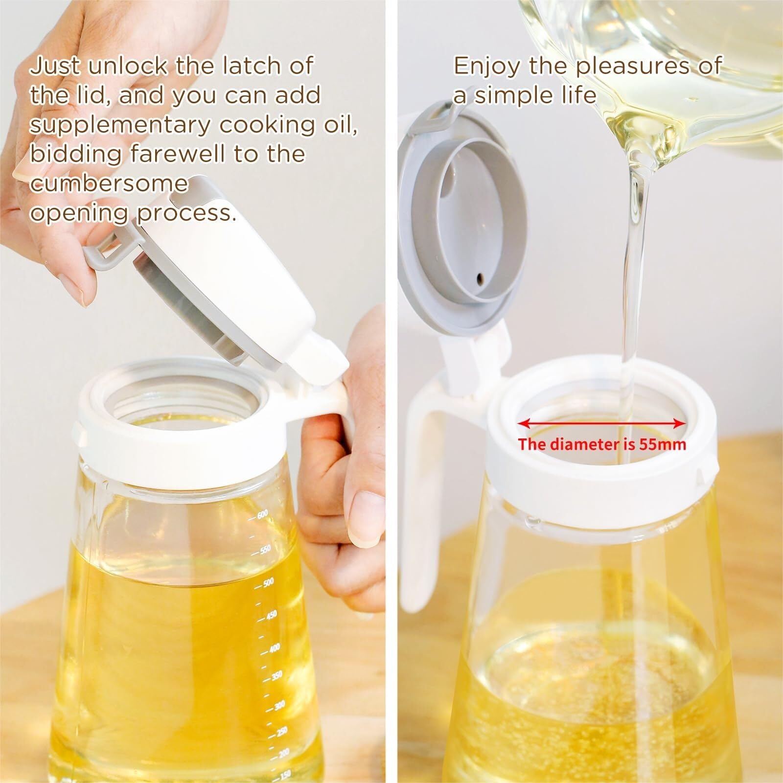 Aceitera Antigoteo Dispensador De Aceite Juego De 2 Botellas Dispensadoras De Aceite De Oliva, De Cristal Transparente, For Condimentos De Cocina Vinagrera Botella para Aceite