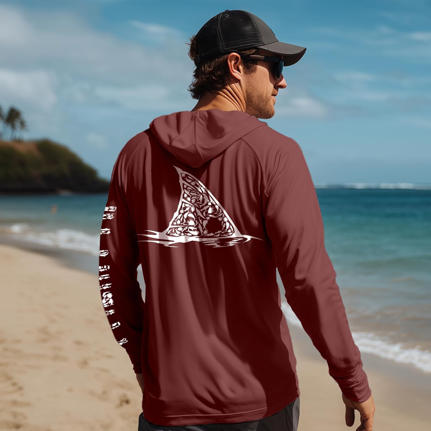 Palmyth Fishing Hoodie for Men Long Sleeve Sun Protection Shirts UPF 50+ Hooded with Neck Gaiter - Image 3