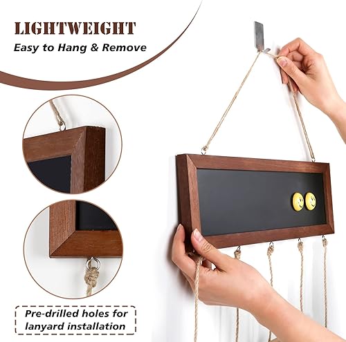 Miniatura 4 de 4 THOUGHT Marco de fotos para colgar fotos, tablero de fotos de 15.7 x 5 pulgadas, regalo del día de San Valentín, marcos rústicos de madera,