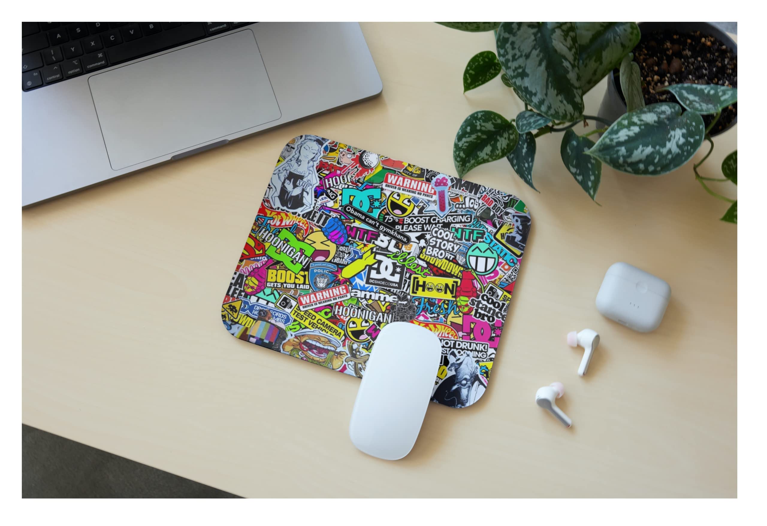 53Printz| Comic Design|Sticker Mania|Gaming Mousepad|Anti-Slip Rubber Base Mousepad for Your Buisness Or Personal Use|A Mousepad|