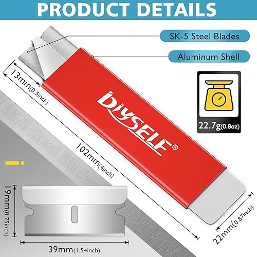 Miniatura 6 de DIYSELF Paquete de 4 cuchillos retráctiles de utilidad, cuchillo exacto, cortadores de cajas, funda resistente a la mentalidad, cuchillo de afeitar,