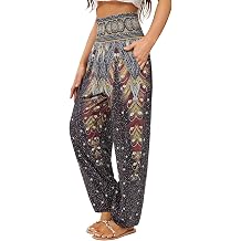 QIANXIZHAN Womens Harem Pants, Joggers Sweatpants Lounge Yoga Boho Clothes with Pockets