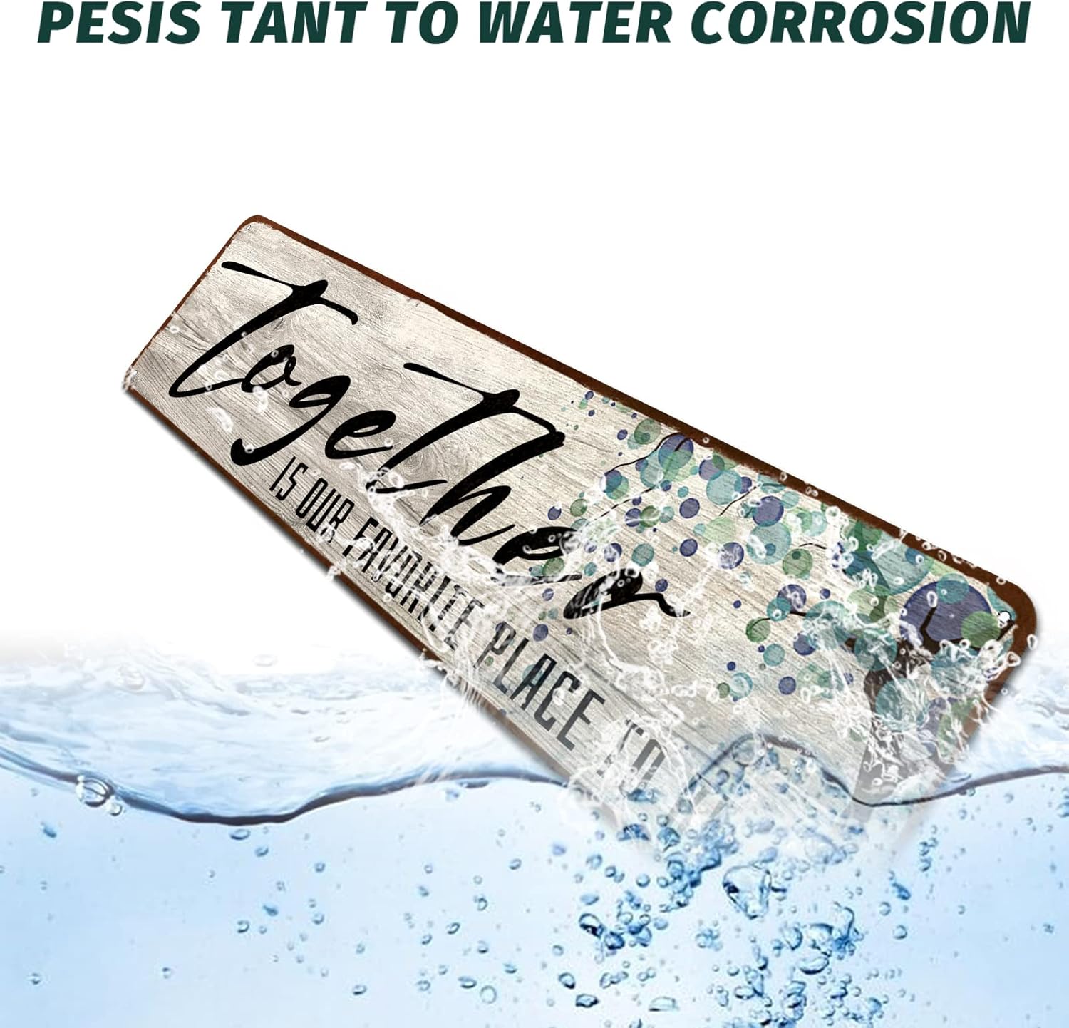 Family Wall Art Decor Inspirational Quotes Wall Hanging Sign -Together is Our Favorite Place to Be-Motivational Home Wall Art Decor Tin Plaque Sign 4"x16" - Image 4