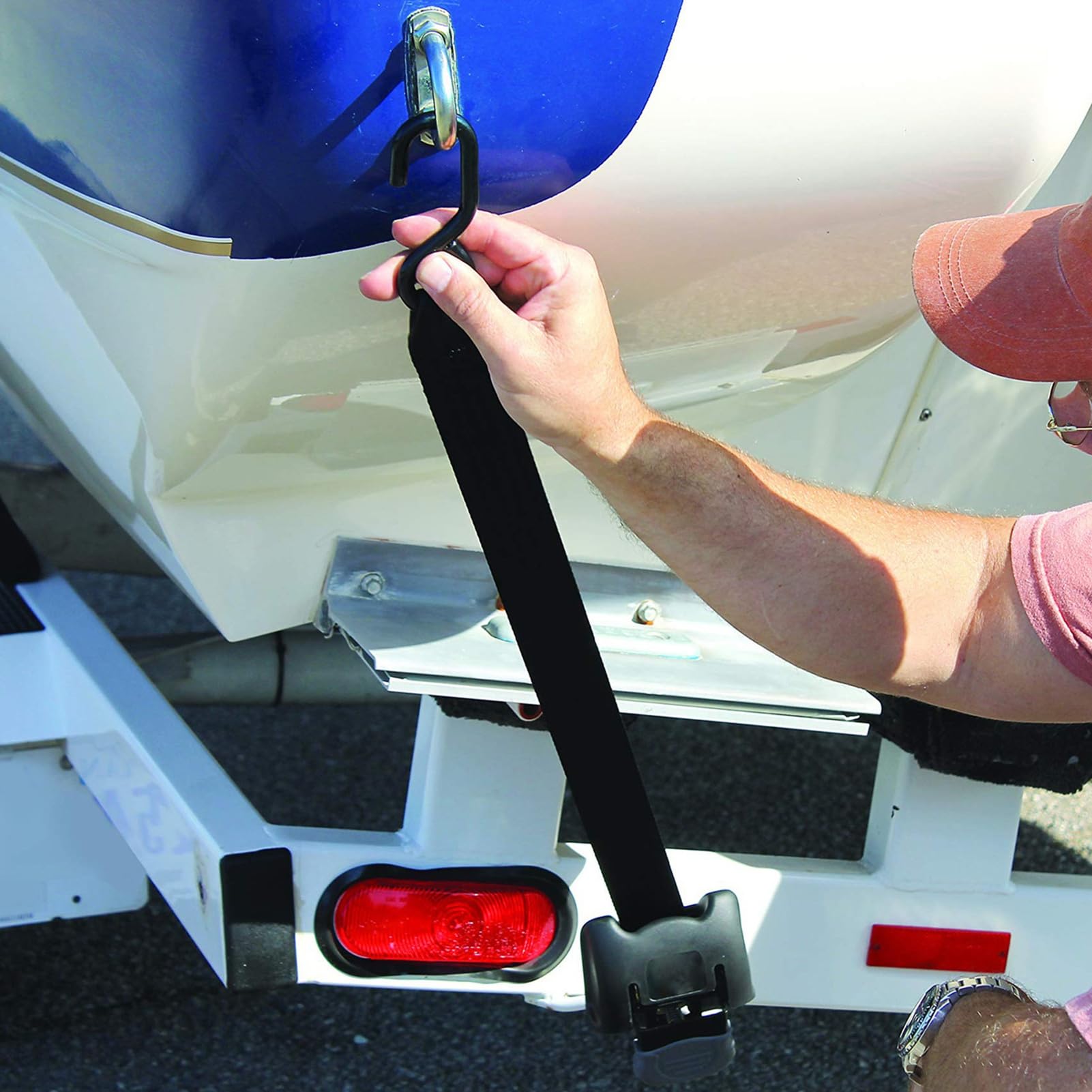 Haofy Bootsheck Zurrgurte, Spanngurte 1134 Kg 109 cm Set, for Bootsanhänger und Transom Sicherung