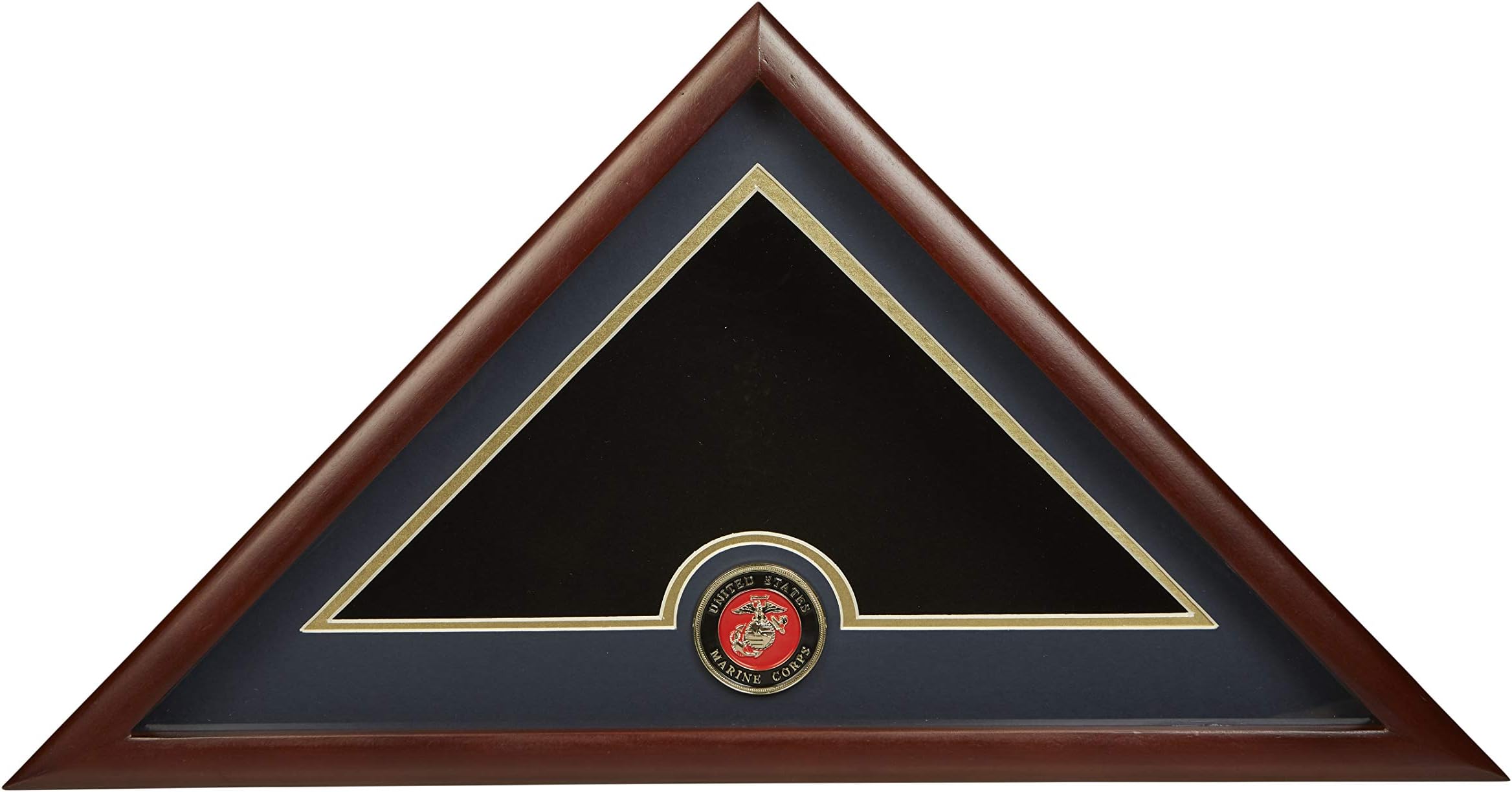 Allied Frame US Marine Corps Interment American Burial Flag Display Case with Official Marine Corps Medallion
