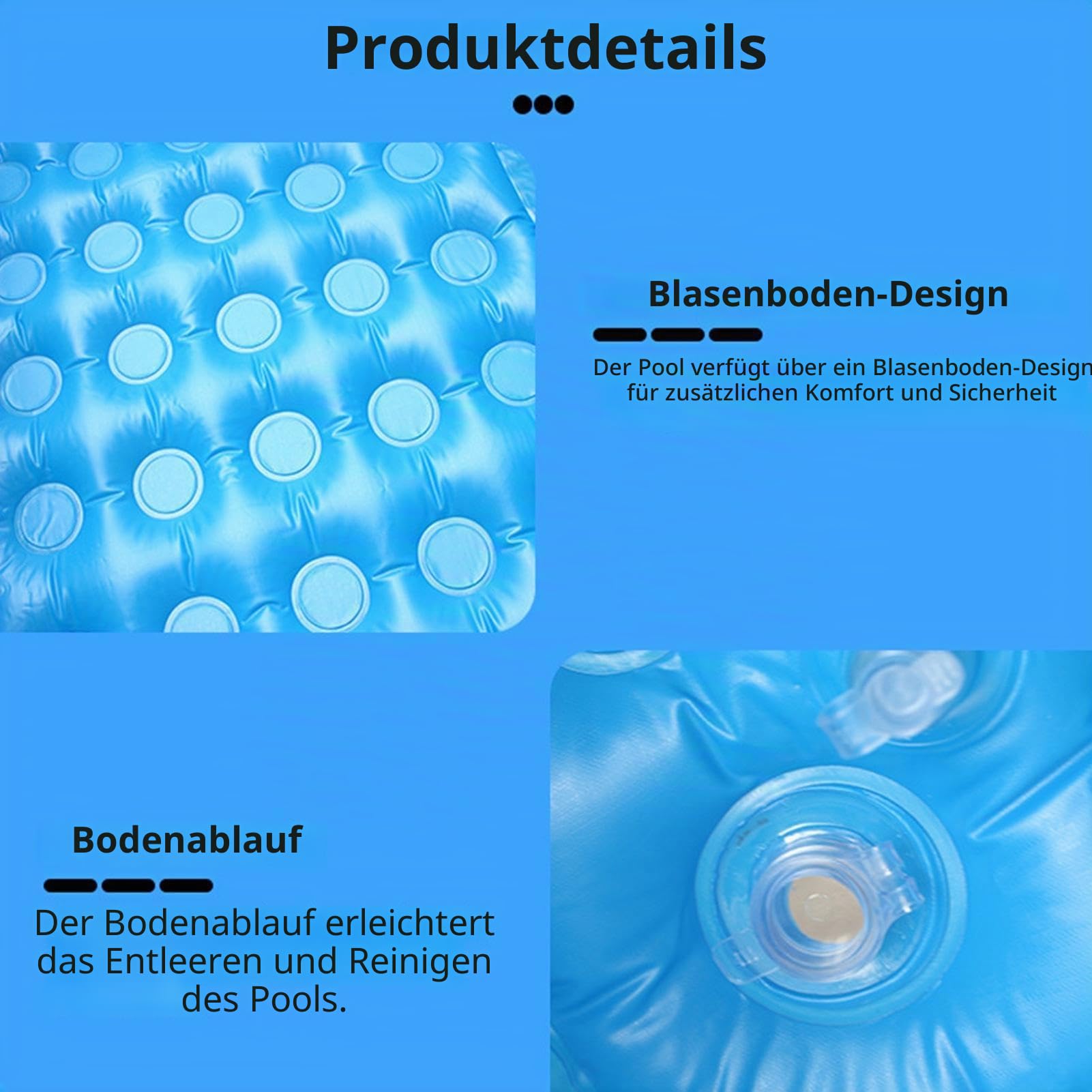 Aufblasbecken – 55 x 35 x 17 Zoll rechteckig, tragbar | Aufblasbares Schwimmbecken für Kinder | Sommer-Wasserspiel Garten iFreien | Watspielzeug für den Innenbereich für Kinder