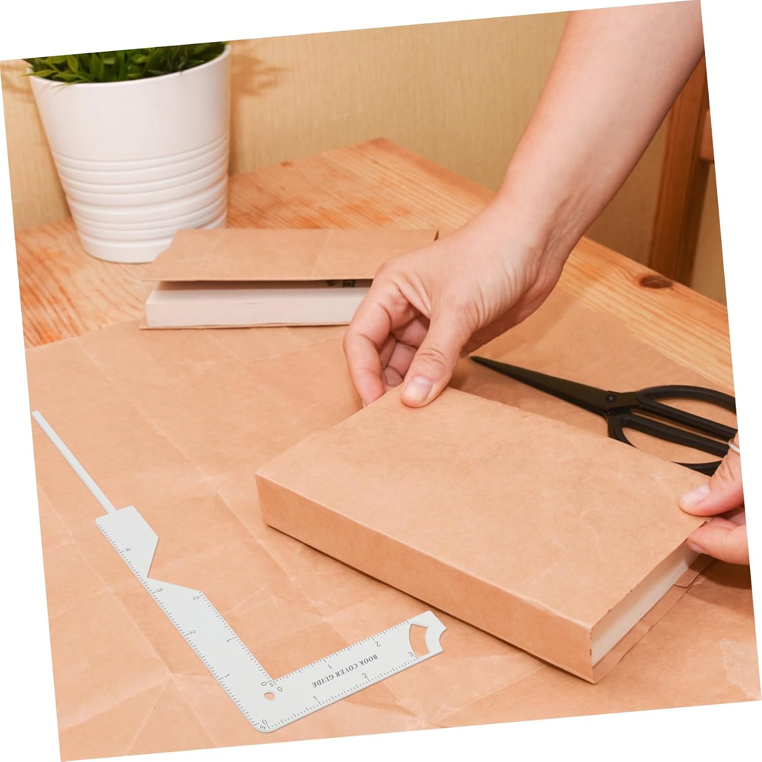 2pcs Book Cover Making Tool Metal Bookbinding Guide Ruler Scale for Precise Measurements Positioning Stencil for Bookbinding Scrapbooking and Craft Projects