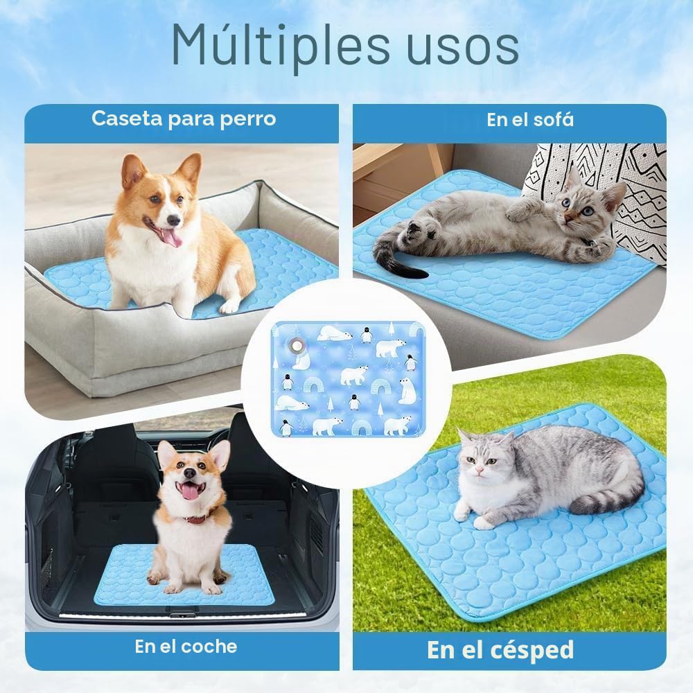 2025 Nueva alfombrilla de refrigeración para perros, cojín de refrigeración portátil lavable para mascotas para perros y gatos, alfombrilla de dormir para hogar y exterior, refrigeración para mascotas