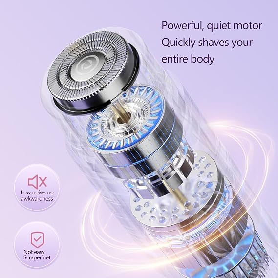 Body Hair Trimmer Women's Bikini Trimmer, Beard Eyebrow Shaver, Intimate Body Trimmer, Body Trimmer for Ears, Beard, Intimate Areas, Legs, Face(Color:Purple)
