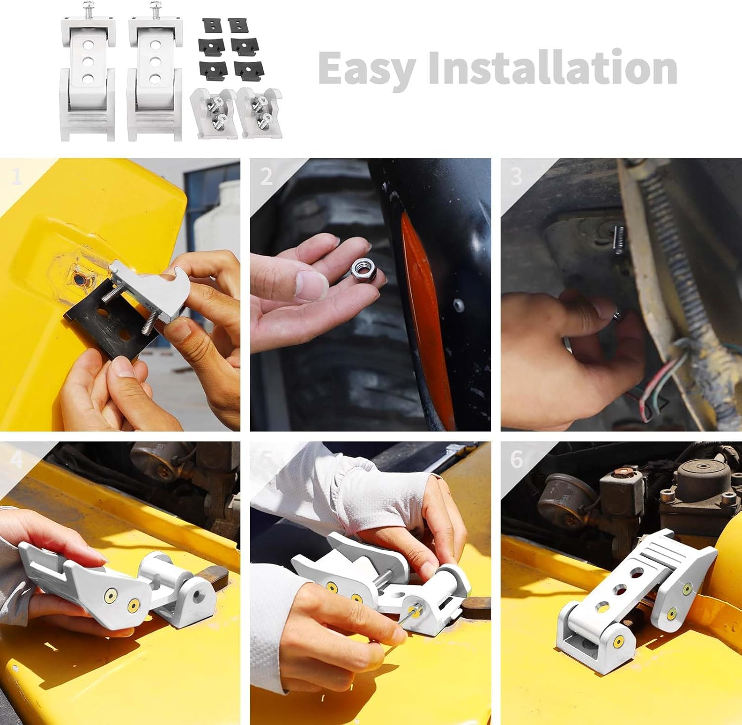 Hood Latch Stainless Steel Hood Catch Kit Compatible with Jeep Wrangler 1997-2006 Jeep Wrangler TJ(White)