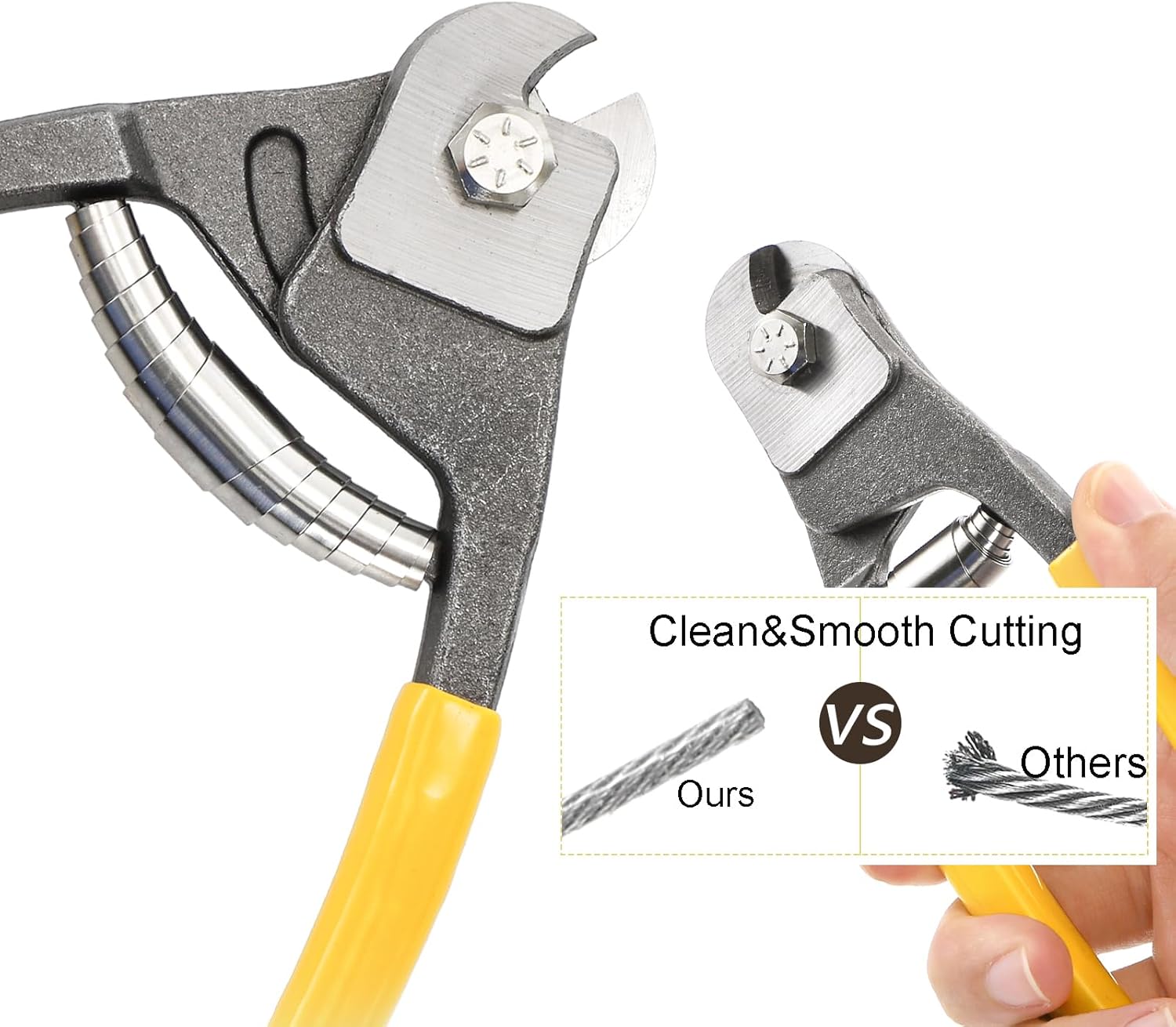 Okllen 2 Pieces Cable Wire Cutters, 8 Inch Small Wire Rope Cutter Tool up to 3/16", Heavy Duty Steel Cable Cutters for Deck Railing Bike Housing Metal Fence