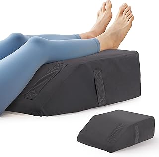 Leg Elevating Pillow, Leg Elevation Pillows for After Surgery, Swelling, Leg Pillow Elevation Blood Circulation, Leg Pillow for Pain Relief, Knee Pillow for Rest, 23.6×16.8×8 Inch Velvet Grey