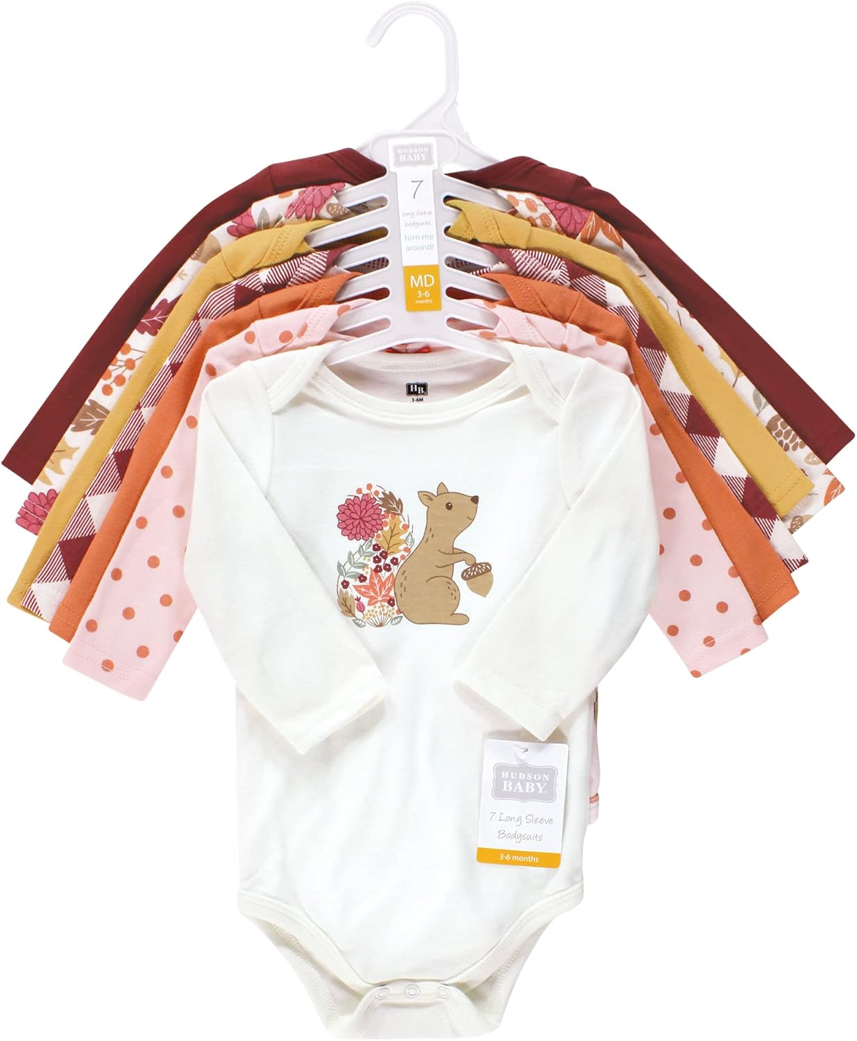Hudson Baby baby-boys Cotton Long-sleeve Bodysuits 7-pack