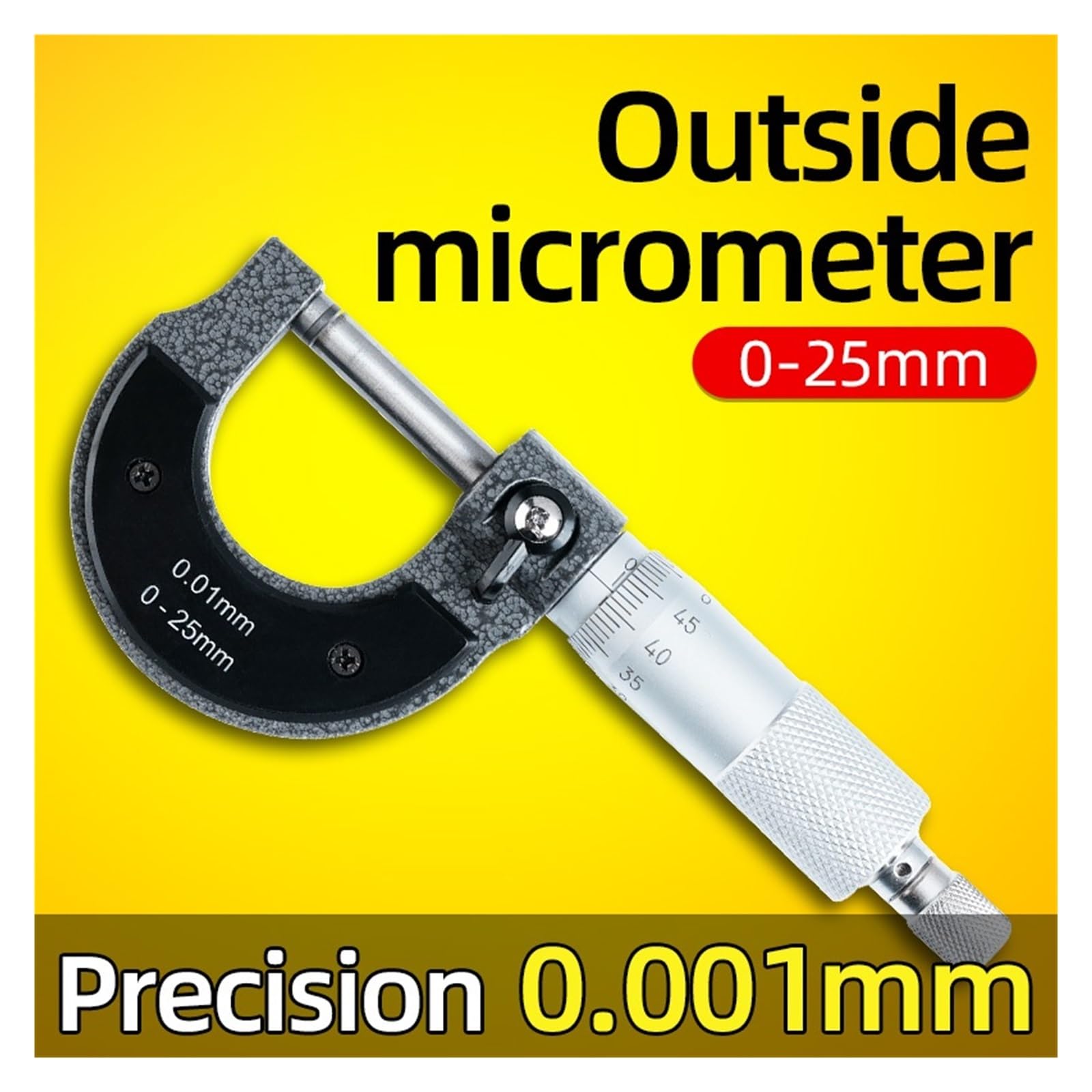 Micrómetro de calibre preciso 0-25 mm 0.001 mm Calibrador métrico exterior Herienta de medición micrométrica Micrómetro externo Medidores micrométricos herramientas de medición(75-100mm)