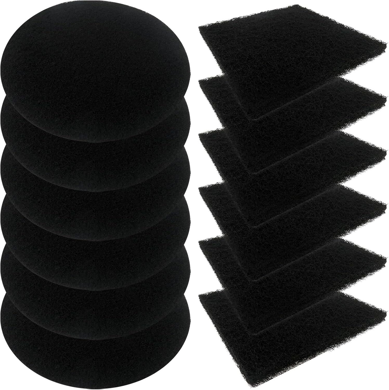 12 Pack Compost Bin Filters – Round and Square Activated Carbon Refill Set for Kitchen Countertop Pail by GRABOTE