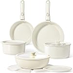 GiPP Ceramic Pots and Pans Set Non Stick, Nonstick Detachable Handle Cookware Sets, Healthy Non Toxic PFAS PFOA & PTFE Free, Dishwasher &Oven Safe, Induction Kitchen Pot and Pan, 15 Piece Grey