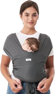 Momcozy Baby Carrier AirMesh - The Perfect Summer Water Sling for Newborns to Toddler 8-35 lbs - Cooling, Breathable and Lightweight Baby Wrap, Nice for Summer, Pool, Beach, Swimming, Charcoal Gray