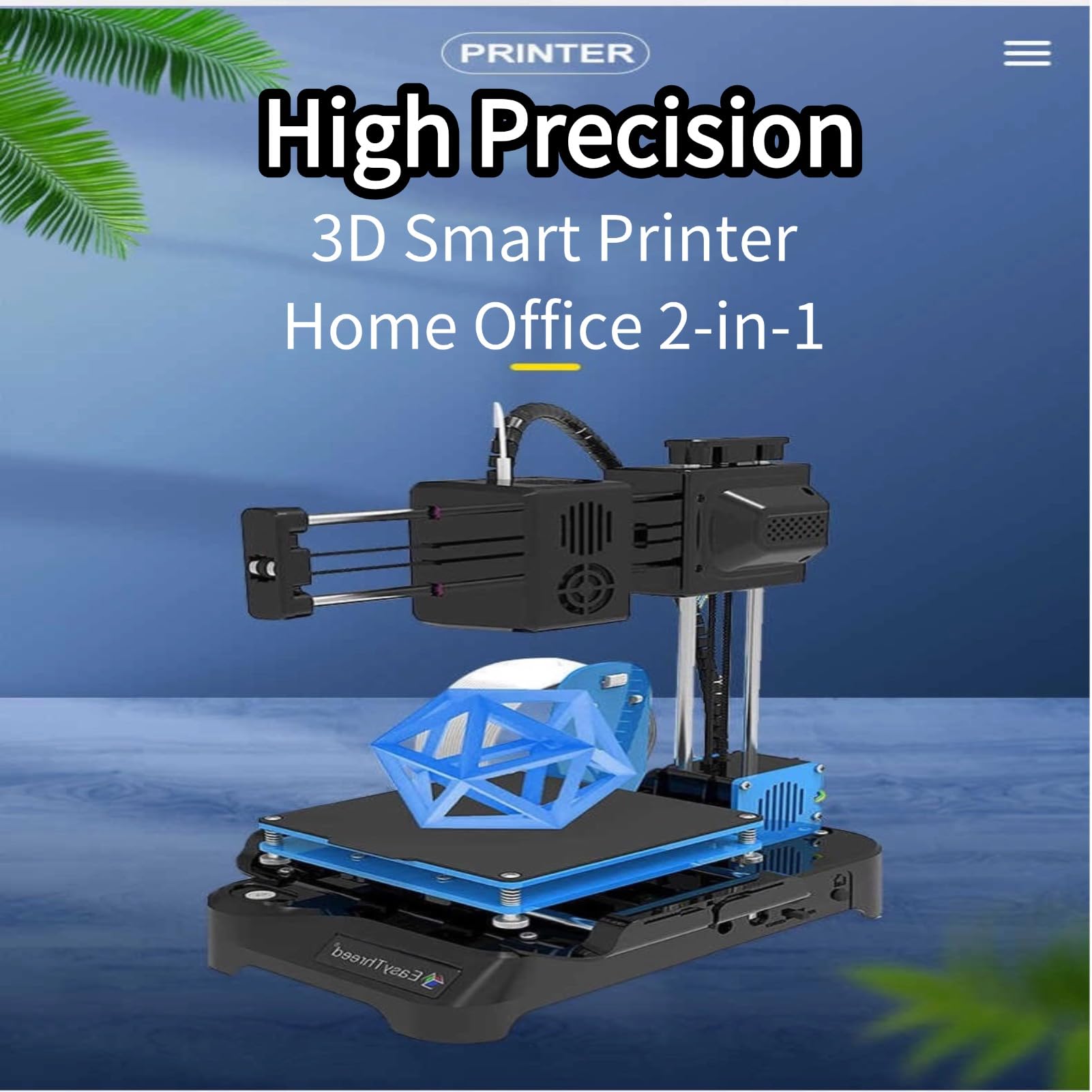 DAUERHAFT Pequeño kit de impresora 3D, placa base silenciosa, mini impresora 3D de 100-240 V de alta precisión para niños (enchufe de EE. UU. 100-240 V)
