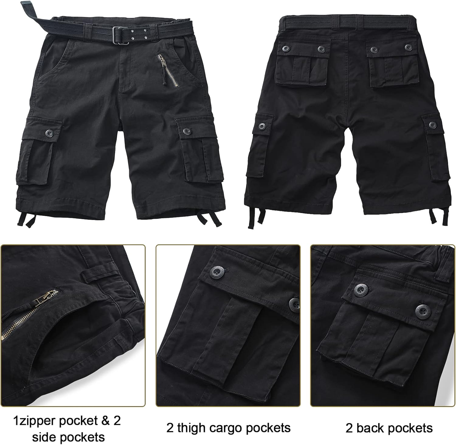 TRGPSG Womens Hiking Shorts, Bermuda Cargo Shorts, 7" Summer Camo Shorts Y2K Shorts for Women with Zipper Pocket - Image 3