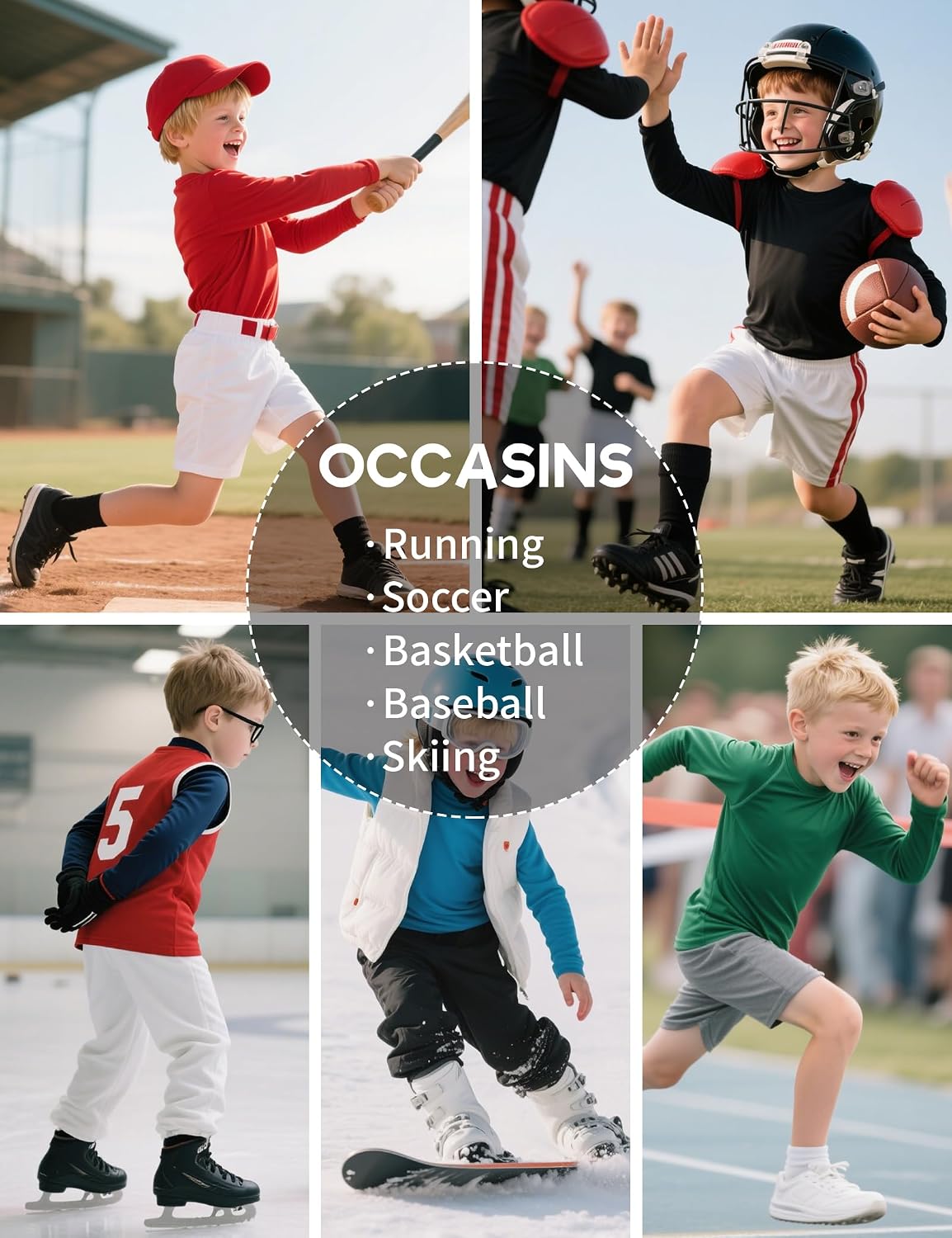 Dreammonkey Toddler Boys Compression Thermal Shirt Long Sleeve Fleece Base Layer Undershirt for Football Baseball Soccer
