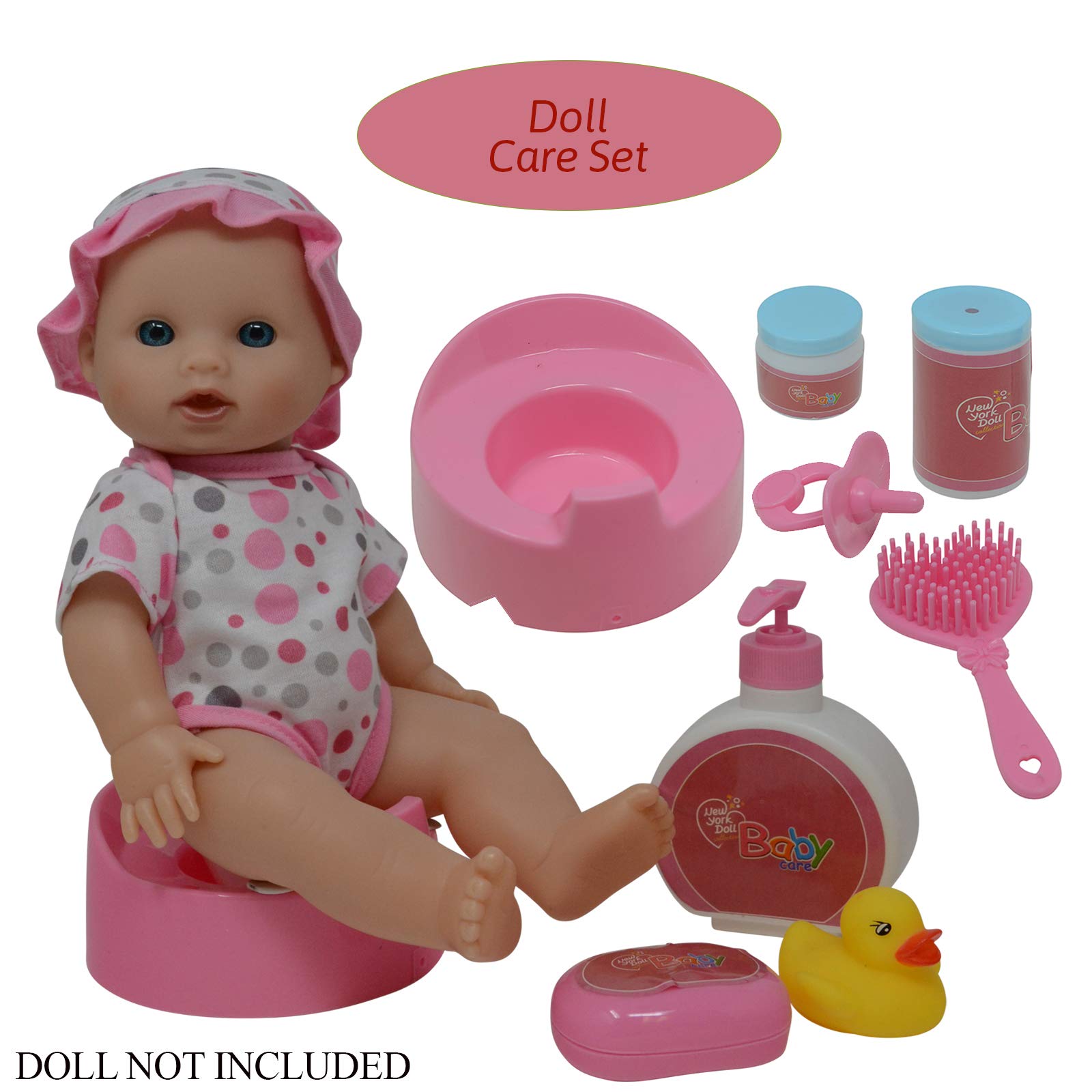 The New York Doll Collection Baby Doll Feeding & Caring Accessory Set in  Zippered Carrying Case - 20 pc Accessories for Dolls 