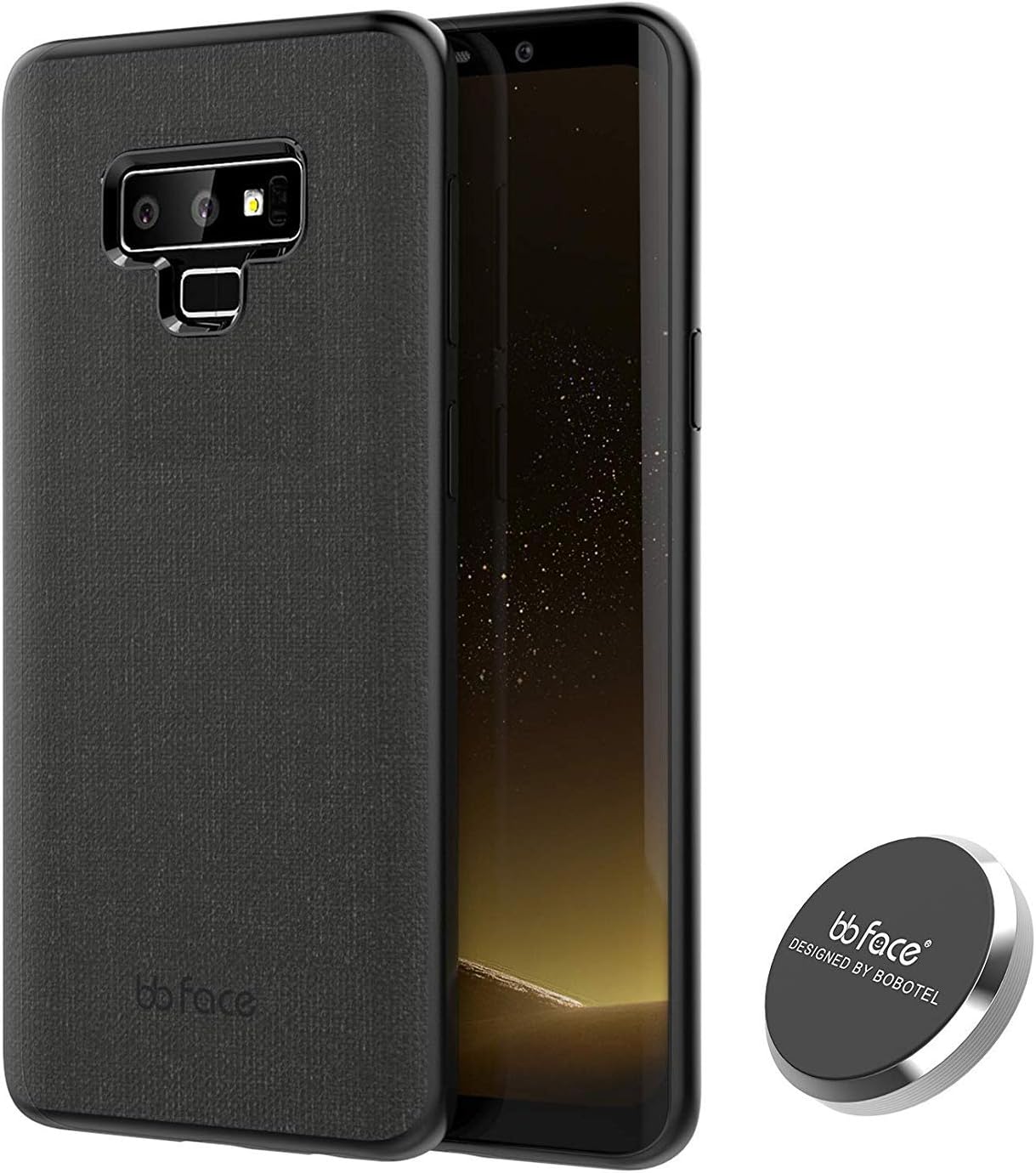 Samsung Galaxy Note9 Case with Magnetic Back Anti-Scratch Plastic Grip Cover for Note9 6.4 inch-Black