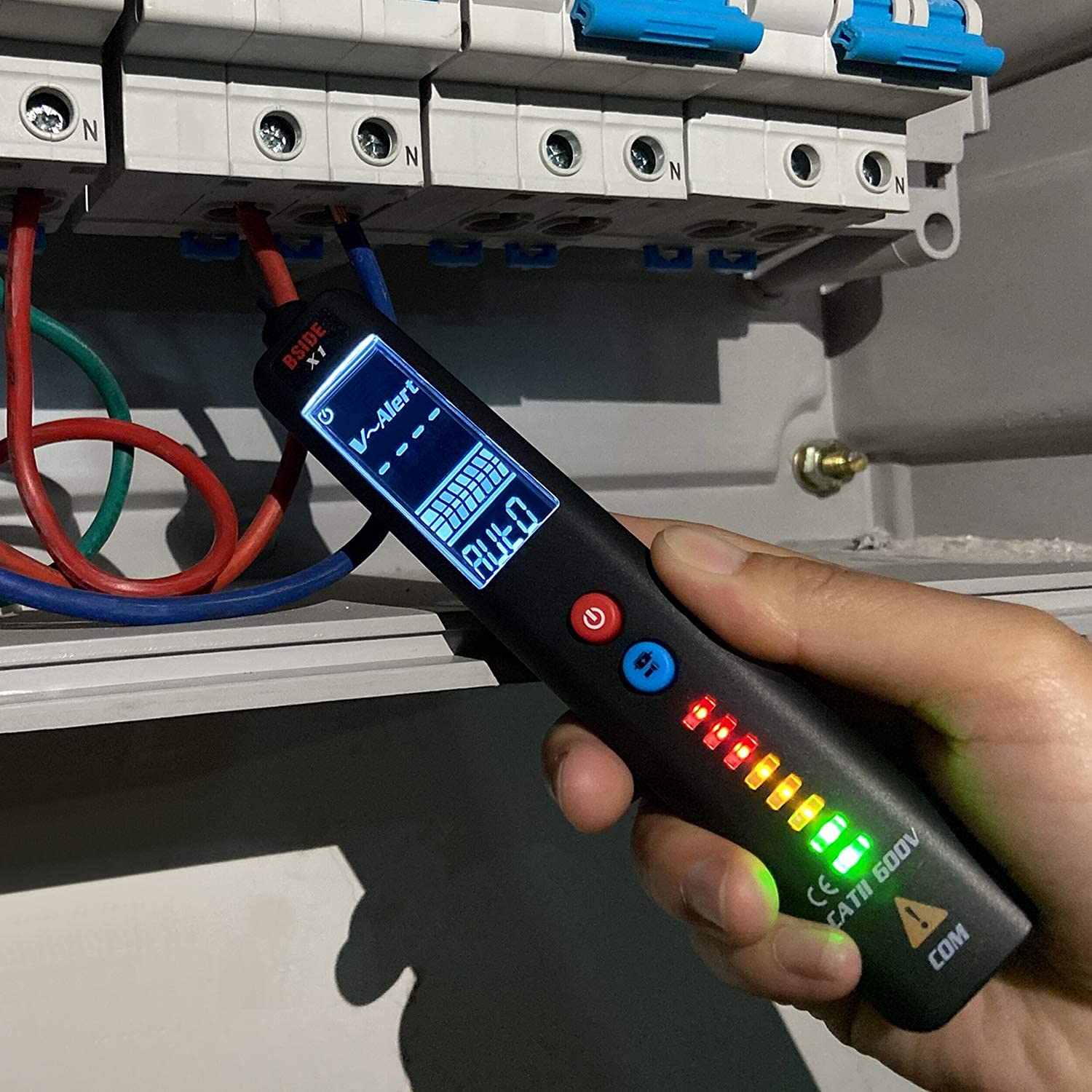 Kit Multimètre Numérique et Stylo Testeur Électrique BSIDE S30X+X1 Multimètre Intelligent et Détecteur de Tension Sans Contact avec Pince Crocodile pour Électricien Électronique LED Automobile