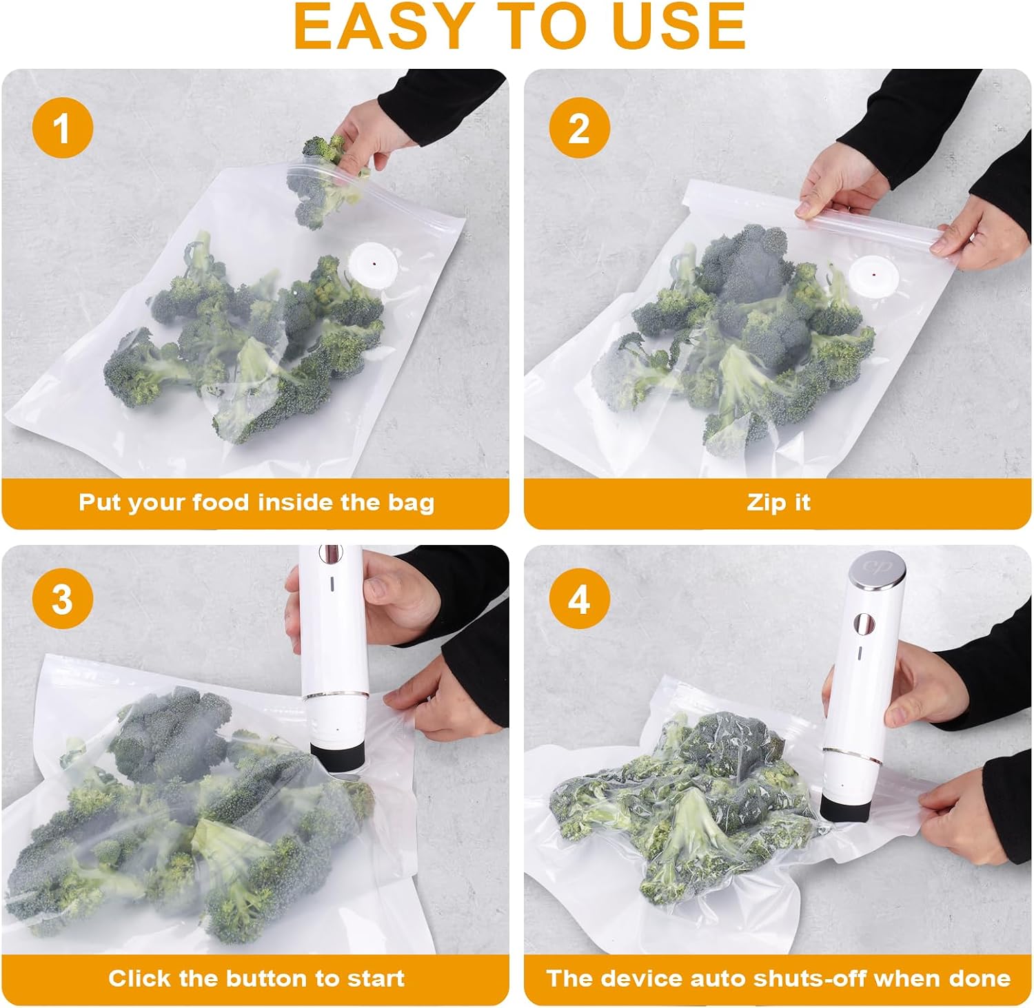 20-Pack Storage Bags Compatible with Chef Preserve Vacuum Sealer,12 x 13 Inches, Food Storage and Freezing image 3