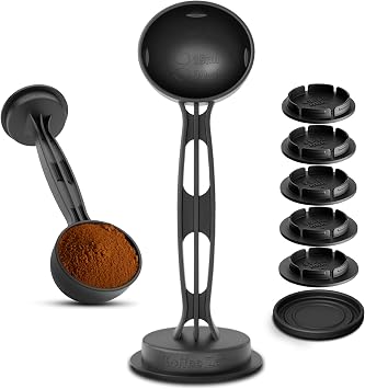 Koffee Zen Universal Espresso Tamper Kit 5 Sizes Included 49-58mm Portafilter, Built-In Coffee Scoop & Drip Tray, Works with DeLonghi, Breville, Gaggia, Mr. Coffee, Dishwasher Safe