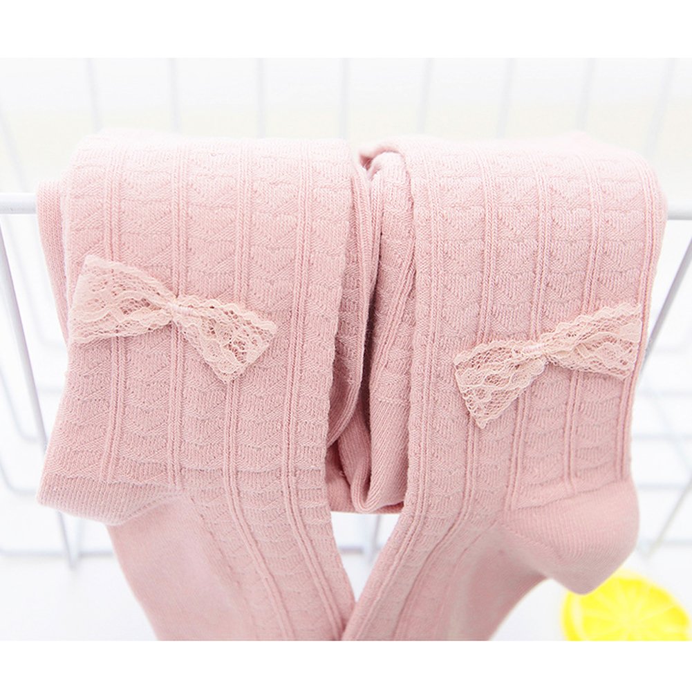 Strumpfhose für Babys, Mädchen, mit Schleife, Baumwolle, 0–5 Jahre, 3 Stück
