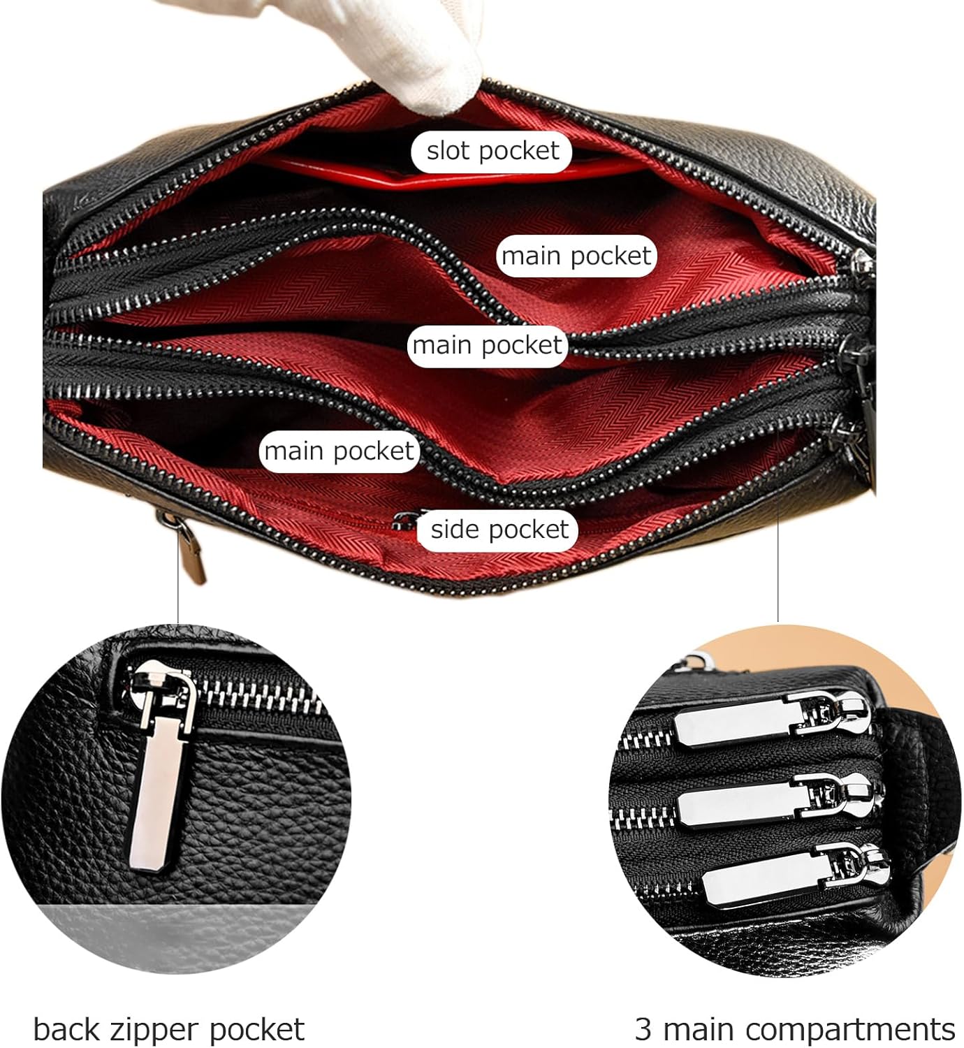 Genuine Leather Purses for Women Crossbody Bags Small Shoulder Handbags Trendy Clutch Cross Body Phone Purses - Image 5