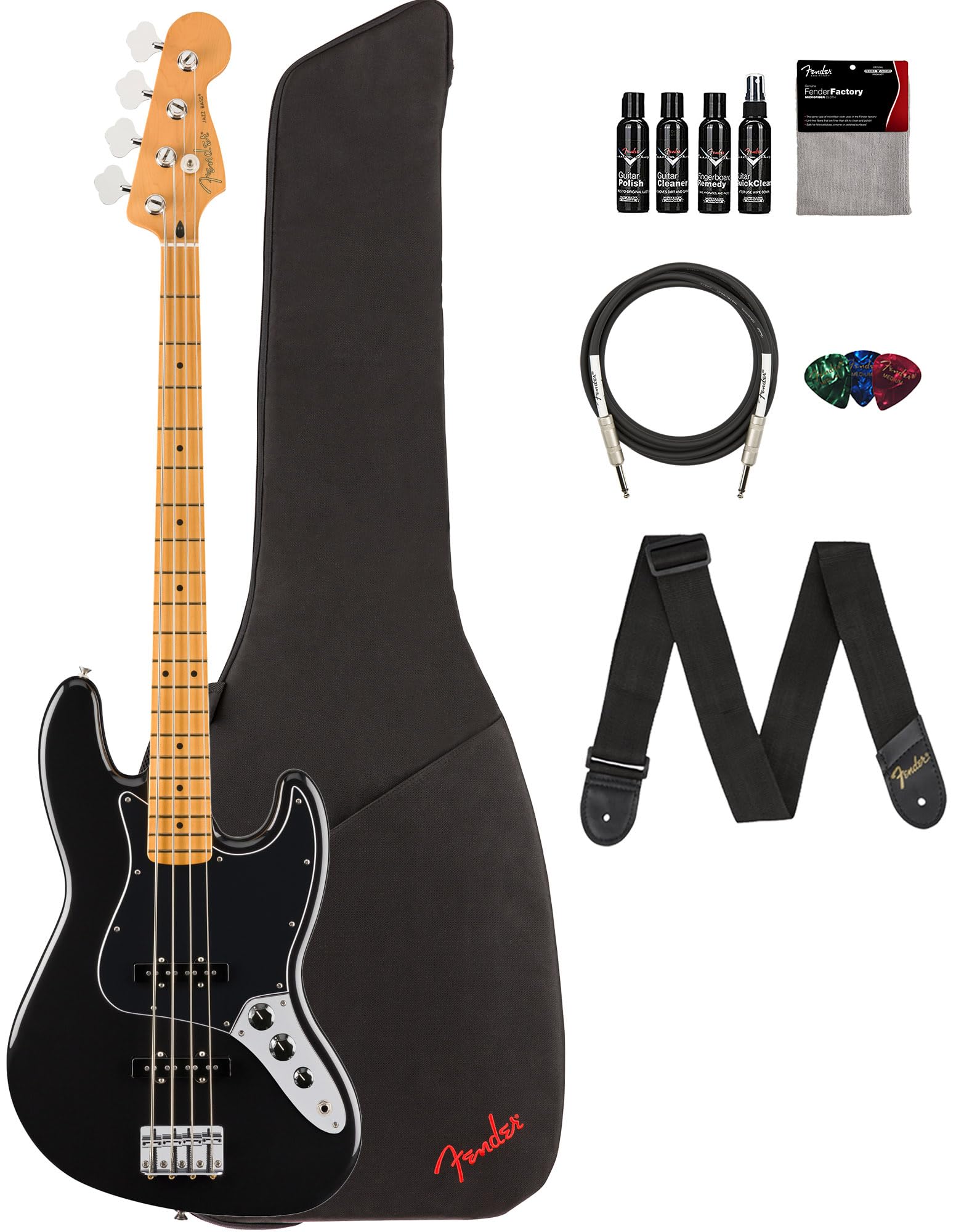 Amazon.com: Fender Player II Jazz Bass - Black Bundle with Gig Bag