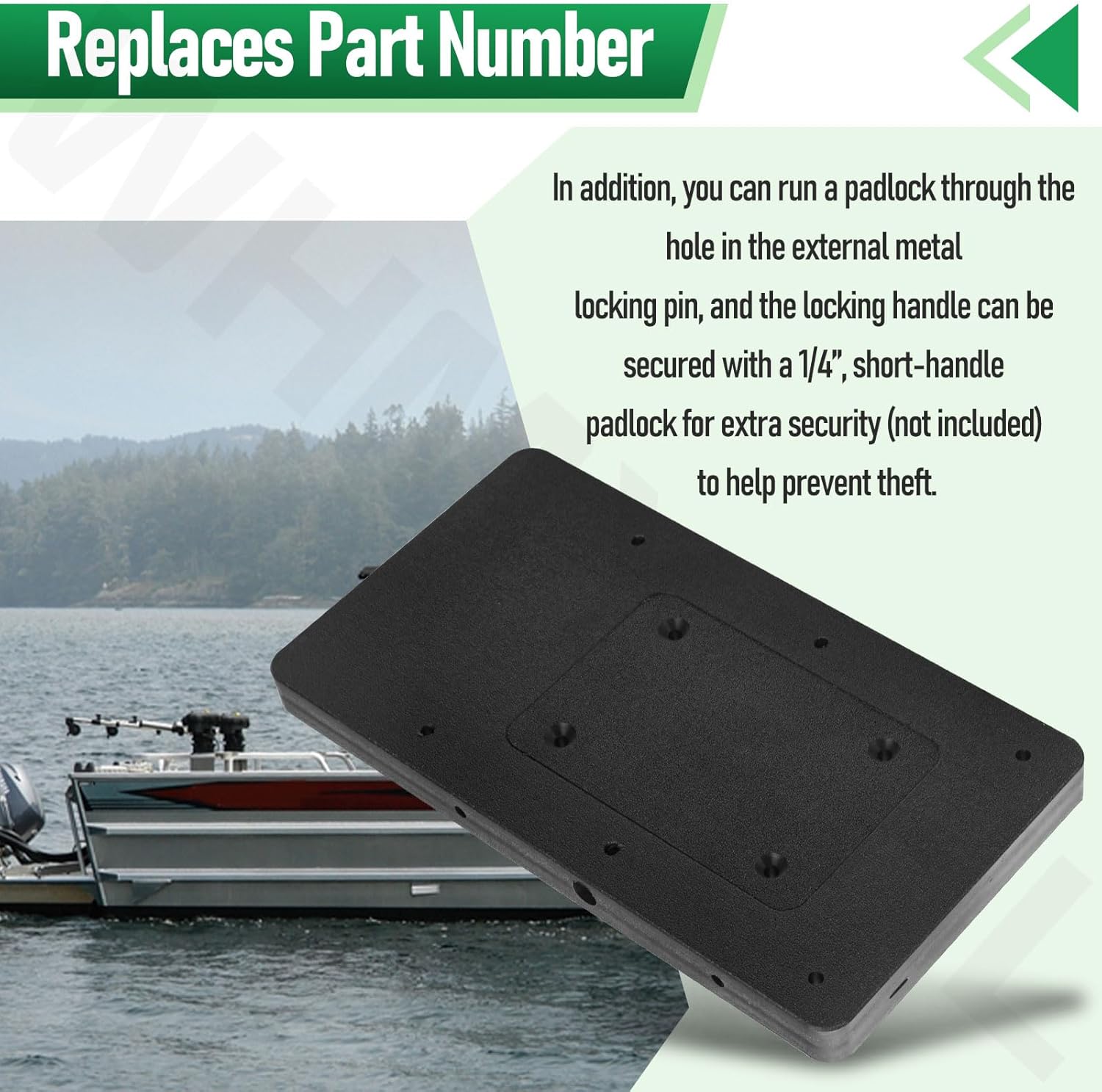 For Minn Kota 1854021 MKA-21 Quick Release Bracket - Fits Ulterra, Terrova, PowerDrive V2, Deckhand 40, Riptide ST/SP, Pontoon & Electric Trolling Motors - Black Mounting Plate