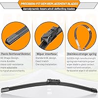 Vista 4 de AUTOBOO - Limpiaparabrisas de repuesto 26 + 20 pulgadas con limpiaparabrisas trasero de 12 pulgadas para BMW X3, X4, 2018, 2019, 2020, 2021, 2022