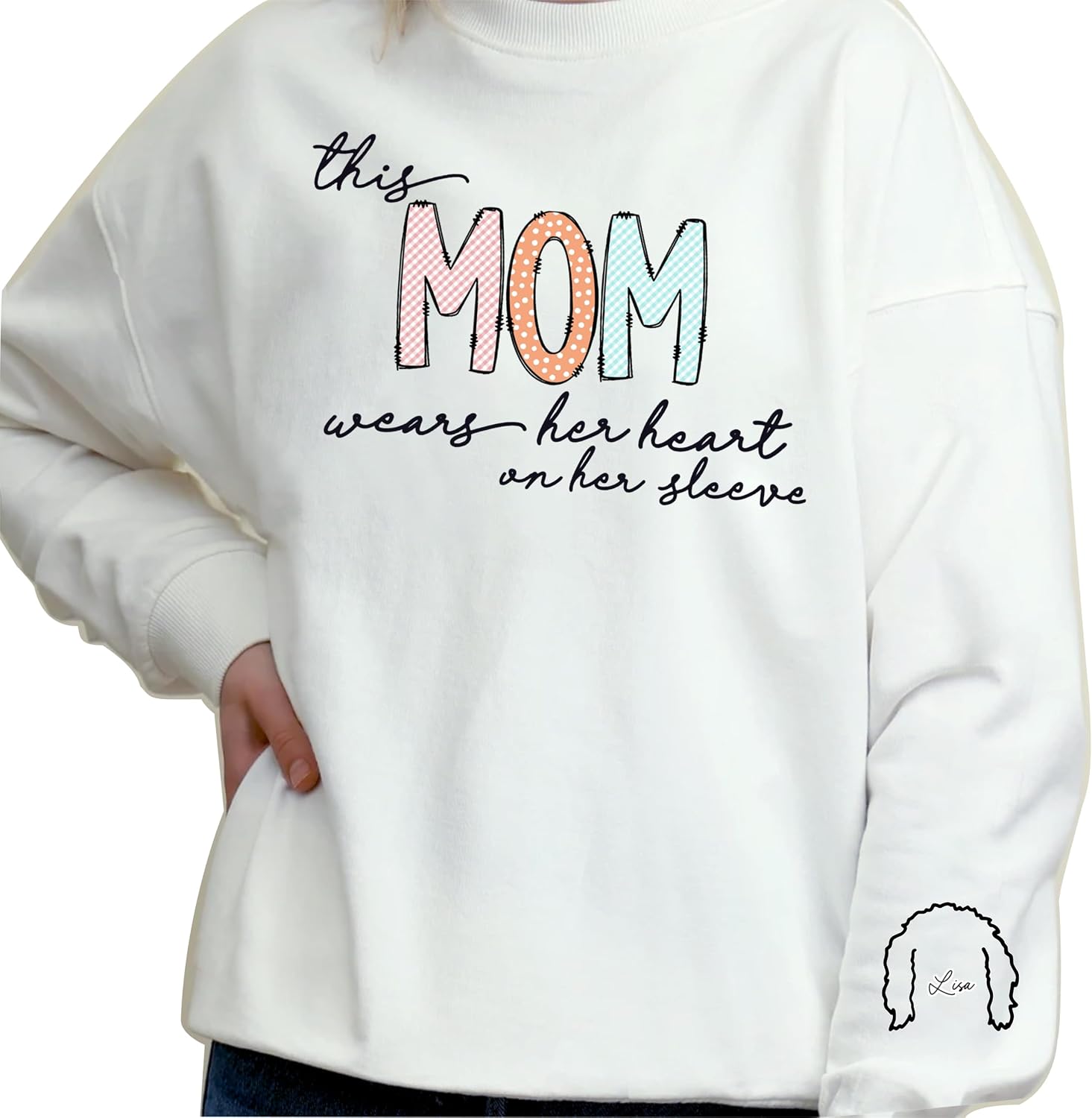 Gossby Custom Dog Mom Sweatshirt - Birthday, Christmas, Mothers Day Personalized Gift for Women Dog Lover - 8 Sizes, 3 Colors