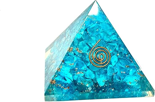 Miniatura 2 de Jet Exquisite A++ Feroza Blue Chakra Orgone Pyramid Free Booklet Jet International Crystal Therapy Crystal Gemstones Copper Metal Mix Rare Healing