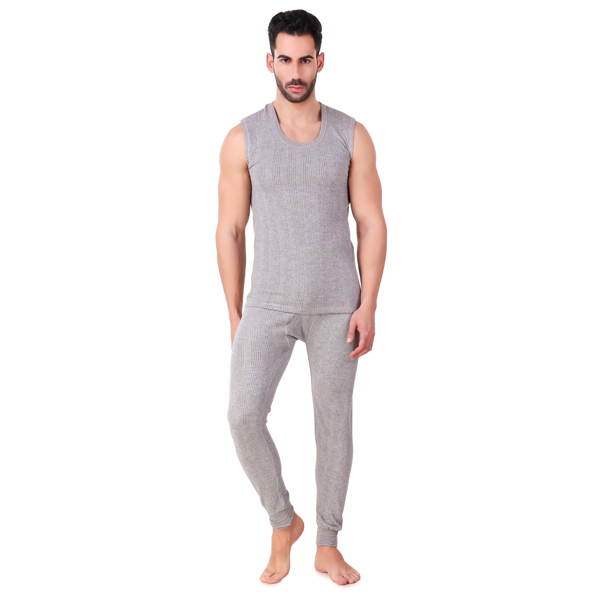 hap Men's Quilted Thermal Top: Light Grey/Sleeveless/Mega Top/Premium Winter Innerwear-picture-26