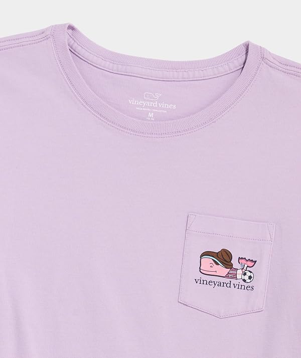 vineyard vines Girls' Soccer Player Whale Short-Sleeve Pocket Tee, Lilac Breeze, 5 by vineyard vines - Image 2