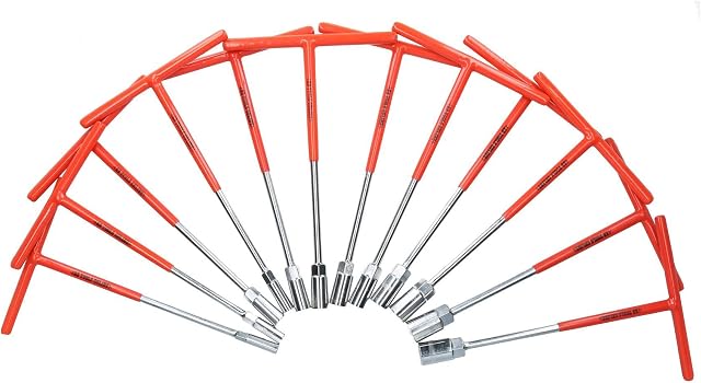 12pc Metric T  Bar Sockets Spanner Wrench Nut Spinner 8mm  19mm Extra Long