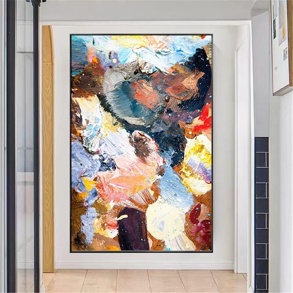 UOHLCX HBJWOV Handmade Thickened Scratchboard Colorful Textured Abstract Oil Paintings For Room Wall Decorations.(70x140cm)