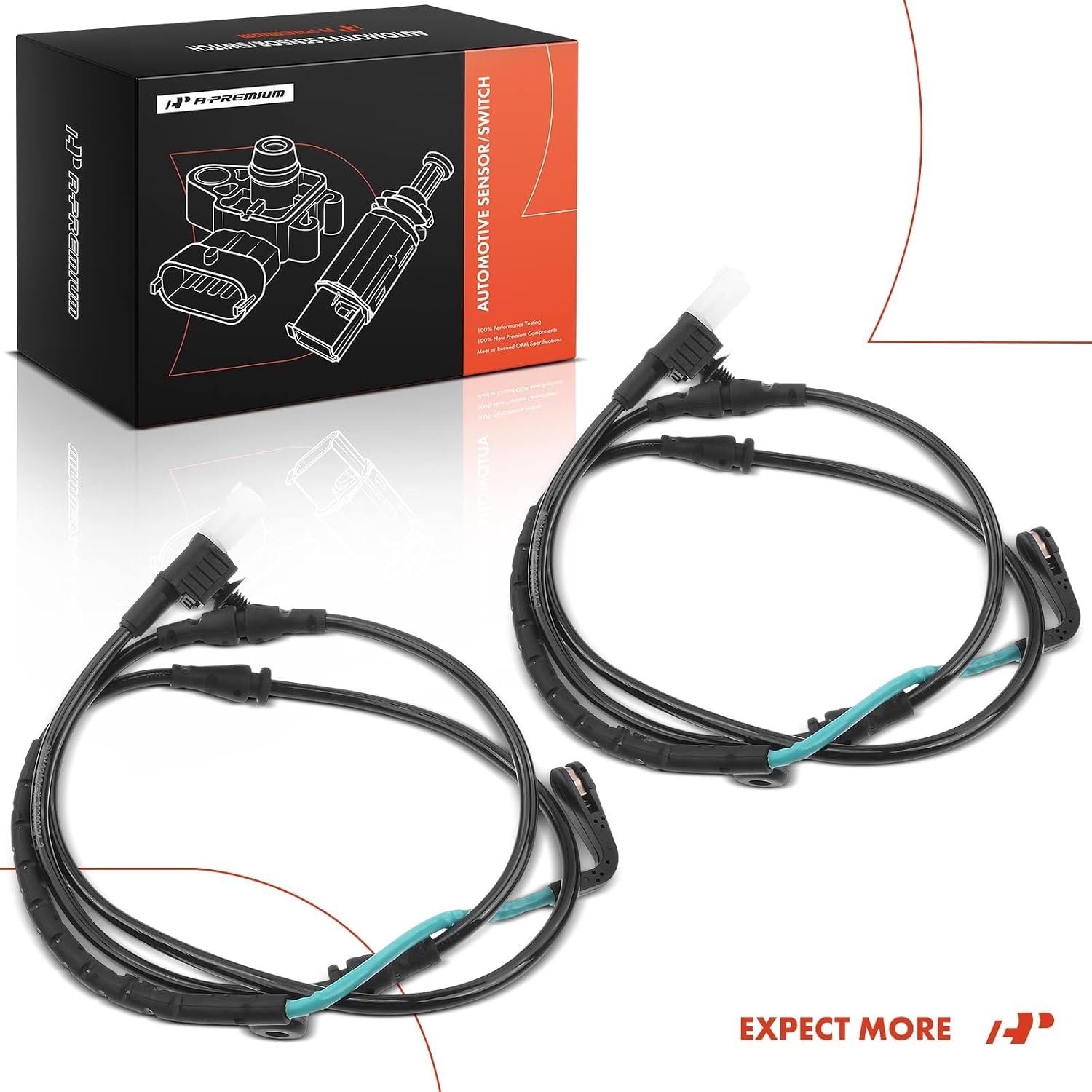 A-Premium Front Disc Brake Pad Wear Sensors Compatible with Land Rover LR3 2005-2006, 2-PC Set
