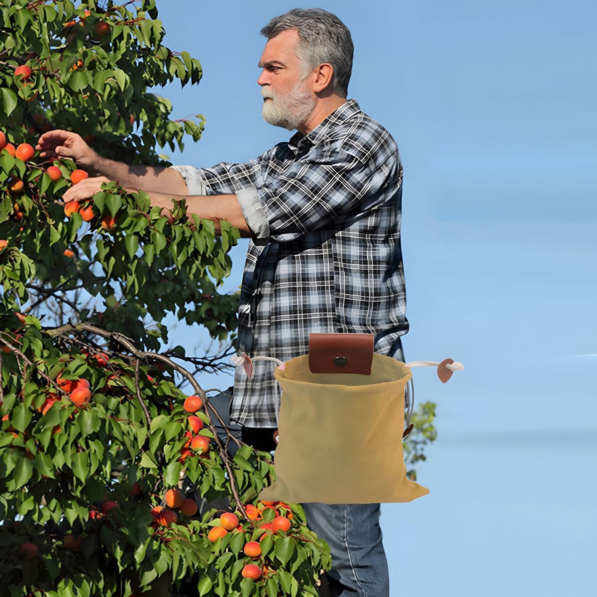 Foraging Bag Large Foraging Pouch Waxed Canvas Mushroom Foraging Bags Leather Multipurpose Bushcraft Gathering Pouches for Outdoor Camping, Hiking Hunting, Grocery Storage - Image 7