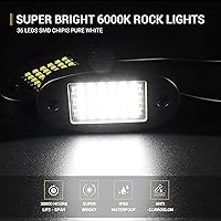 Vista 2 de 4 Cápsulas Luces de Roca Blancas 6000K Blanco Puro 36 LEDs Chips SMD Súper Brillantes Luz de Neón Underglow IP68 Impermeable para Camionetas Pickup