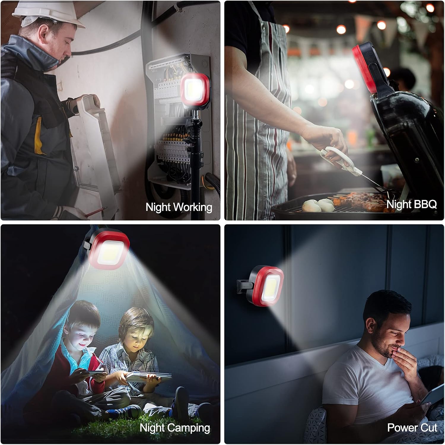 ORHOMELIFE Magnetic Work Light, 42 LEDs 1000 Lumens Rechargeable Portable Magnetic Flashlight Inspection Light for Car Repair, Camping, Emergency & Job Site Lighting (2 PCS) - Image 7